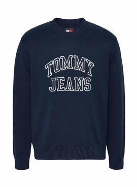 Jersey Tommy Jeans Logo Retro marino para hombre