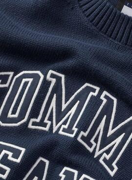 Jersey Tommy Jeans Logo Retro marino para hombre