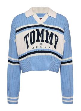 Jersey Tommy Jeans Rugby azul para mujer