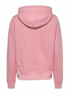 Sudadera Tommy Jeans Reg Flag rosa para mujer