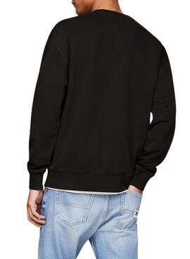 Sudadera Tommy Jeans  Big Flag negro para hombre