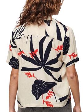 Camisa Superdry Beach Resort Beige Para Mujer