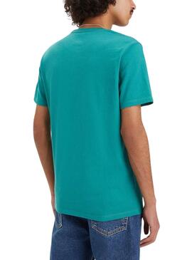 Camiseta Levis básica turquesa para hombre
