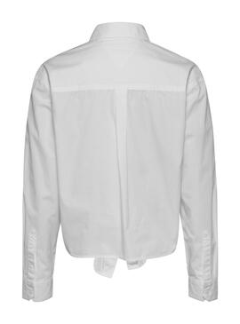 Camisa Tommy Jeans Front Tie blanco para mujer