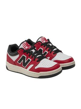 Zapatillas New Balance 480 rojo y blanco para niño y niña