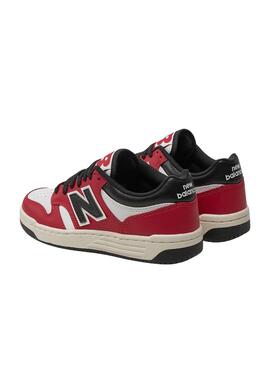 Zapatillas New Balance 480 rojo y blanco para niño y niña