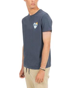 Camiseta El Pulpo Corazón azul marino para hombre