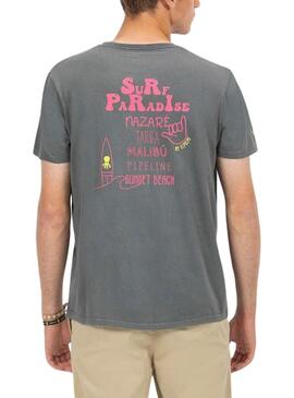 Camiseta El Pulpo Surf Paradise  gris carbón para hombre