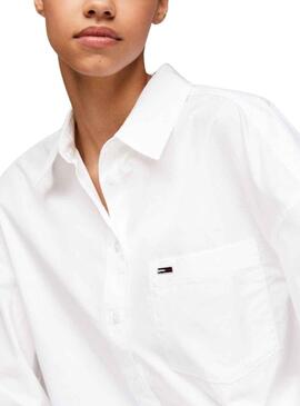 Camisa Tommy Jeans Script  blanco para mujer 