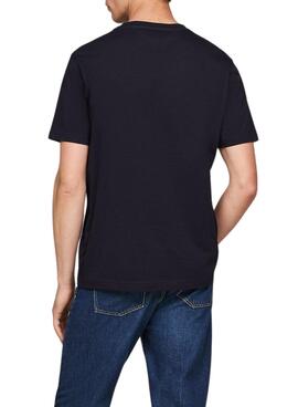 Camiseta Tommy Hilfiger Stack marino para hombre 