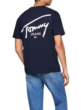 Camiseta Tommy Jeans Signature marino para hombre