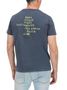 Camiseta El Pulpo Plage azul para hombre