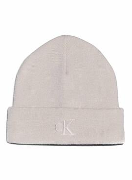 Gorro Calvin Klein Jeans Monogram beige para mujer