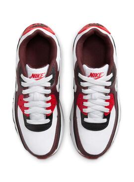 Zapatillas Nike Air Max 90 blanco y rojo para niño
