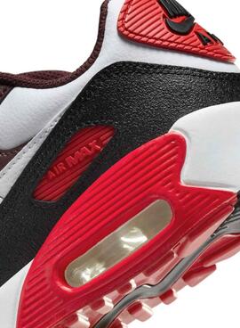 Zapatillas Nike Air Max 90 blanco y rojo para niño