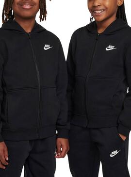 Chándal Nike Sportswear Club Fleece negro para niño y niña