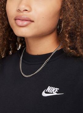 Sudadera Nike Club Fleece boxy negro  para niña
