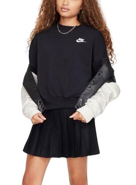 Sudadera Nike Club Fleece boxy negro  para niña