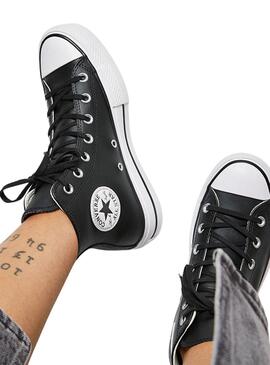 Zapatillas Converse Chuck Taylor All Star Platform Altas Cuero Negro para mujer