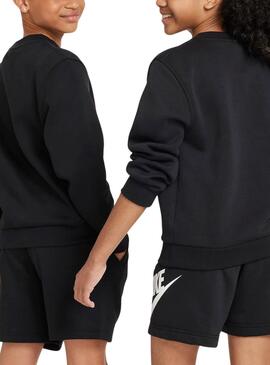 Sudadera Nike Club Fleece negro para niña y niño