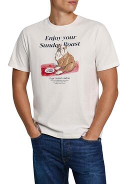 Camiseta Pepe Jeans Axel blanco para hombre 