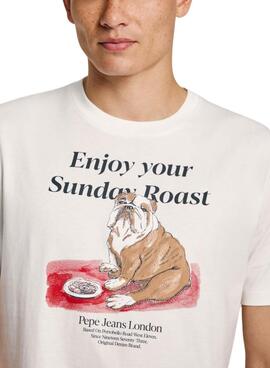 Camiseta Pepe Jeans Axel blanco para hombre 