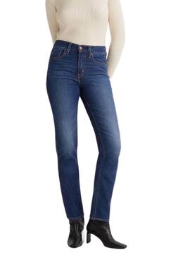 Pantalón vaquero Levis 724 High Rise Straight Dark Indigo para mujer