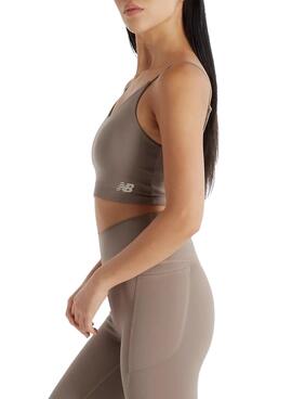 Top New Balance Harmony marrón para mujer