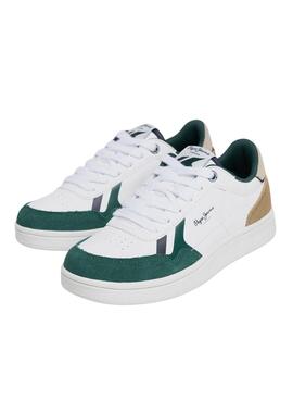 Zapatillas Pepe Jeans Player blanco y verde