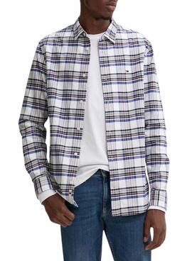 Camisas Tommy Jeans TJM REG Oxford Check Shirt Blanco Hombre. 47 caracteres.