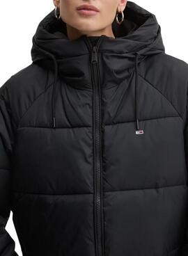 Cazadora Tommy Jeans Puffer negro para mujer.