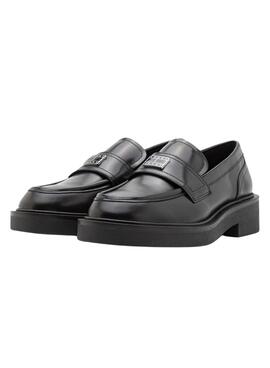 Mocasines Tommy Jeans Hardware piel negro para mujer