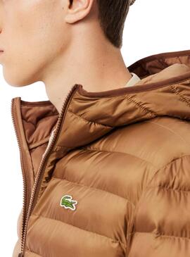 Cazadora Lacoste acolchada camel para hombre