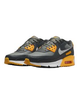 Zapatillas Nike Air Max 90 gris y amarillo para niño