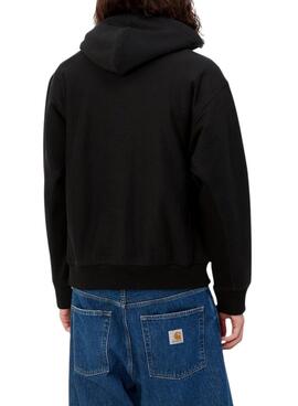 Sudadera Carhartt American Script con capucha negro para hombre