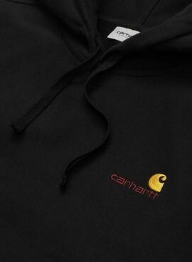Sudadera Carhartt American Script con capucha negro para hombre