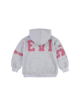 Sudadera Levis Collegiate gris capucha para niña