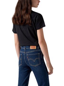 Camiseta levis Floral Batwing negro para niña