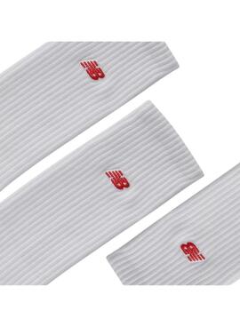 Pack 3 pares de calcetines New Balance Patch Logo blanco para hombre y mujer