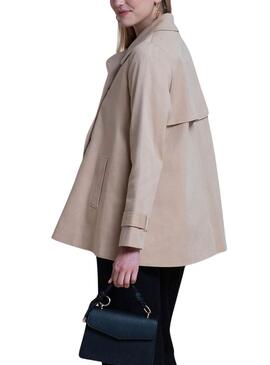 Gabardina Naf Naf Denis beige para mujer