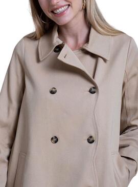Gabardina Naf Naf Denis beige para mujer