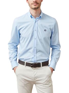 Camisa Altonadock azul lisa para hombre