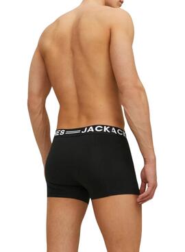 Pack 3 Calzoncillos Jack and Jones Sense negro para hombre