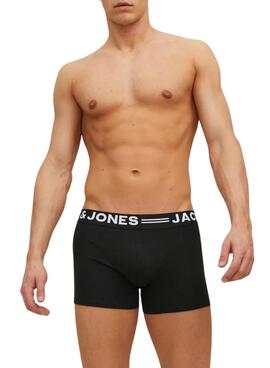 Pack 3 Calzoncillos Jack and Jones Sense negro para hombre