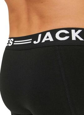 Pack 3 Calzoncillos Jack and Jones Sense negro para hombre