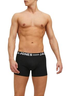 Pack 3 Calzoncillos Jack and Jones Sense negro para hombre