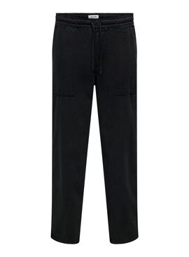 Pantalón Only and Sons Sinus loose negro para hombre