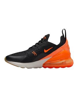 Zapatillas Nike Air Max 270 Big Kids negro y naranja