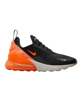 Zapatillas Nike Air Max 270 Big Kids negro y naranja