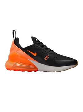 Zapatillas Nike Air Max 270 Big Kids negro y naranja